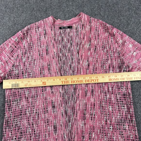 Nic + Zoe Womens Barbiecore Layer Sweet Song Linen Blend Cardigan Medium Pink - Picture 5 of 6